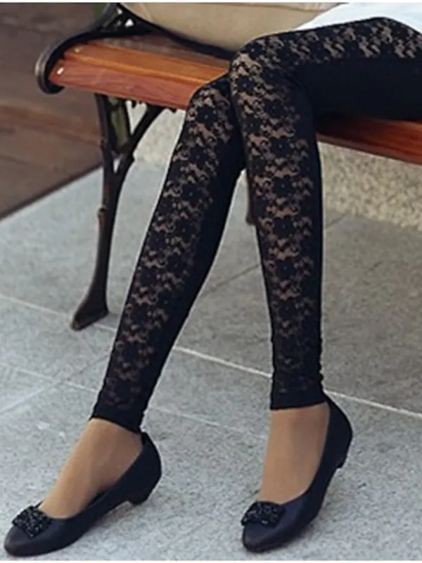 Women's Leggings Full Length PU Micro-elastic Mid Waist Fashion Hip-Hop Casual Weekend Black One-Size Summer Spring &  Fall