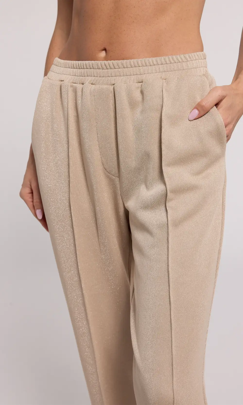 Elastic Waist Shimmer Sweatpants