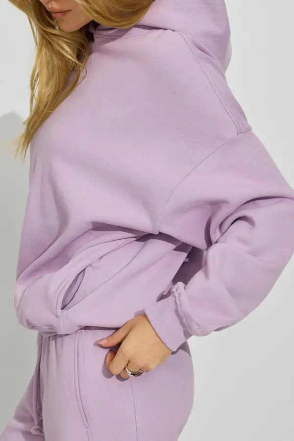 Purple Oversized Hooded Sweatshirt