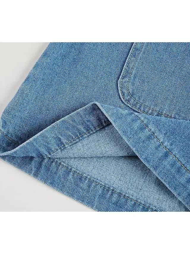 Women's Casual Dress Shift Dress Denim Overall Pinafore Dress Mini Dress Denim Fashion Modern Outdoor Daily Vacation U Neck Pocket Sleeveless Summer Spring 2023 Regular Fit Black Blue Gray Plain S M