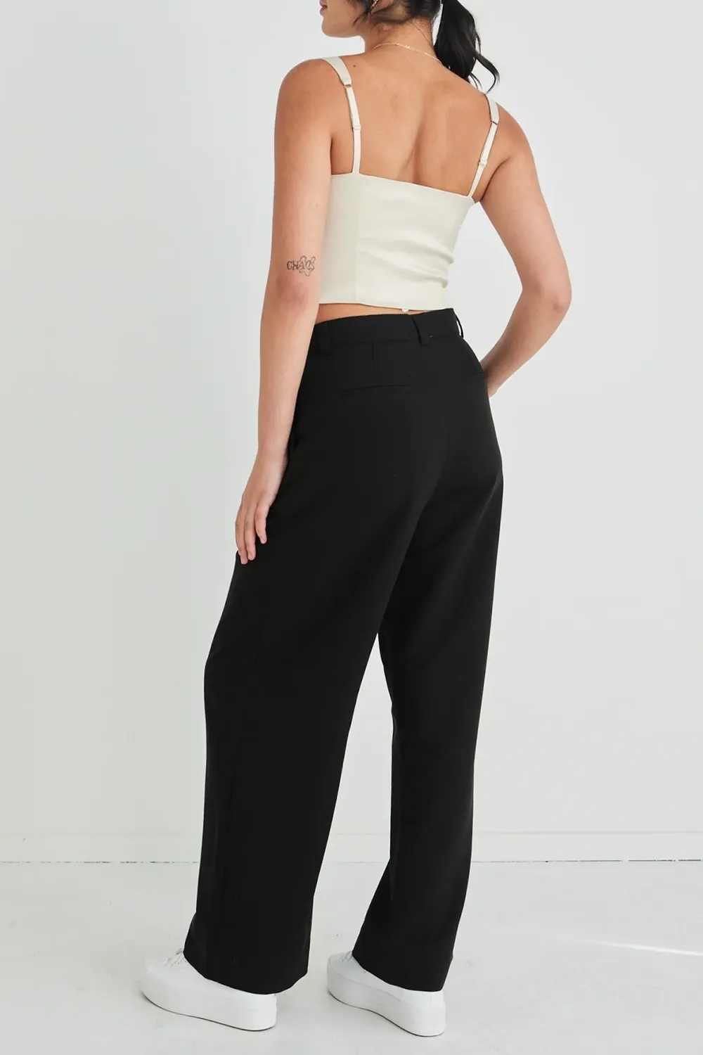 Ivory Asymmetric Crop Tank Top