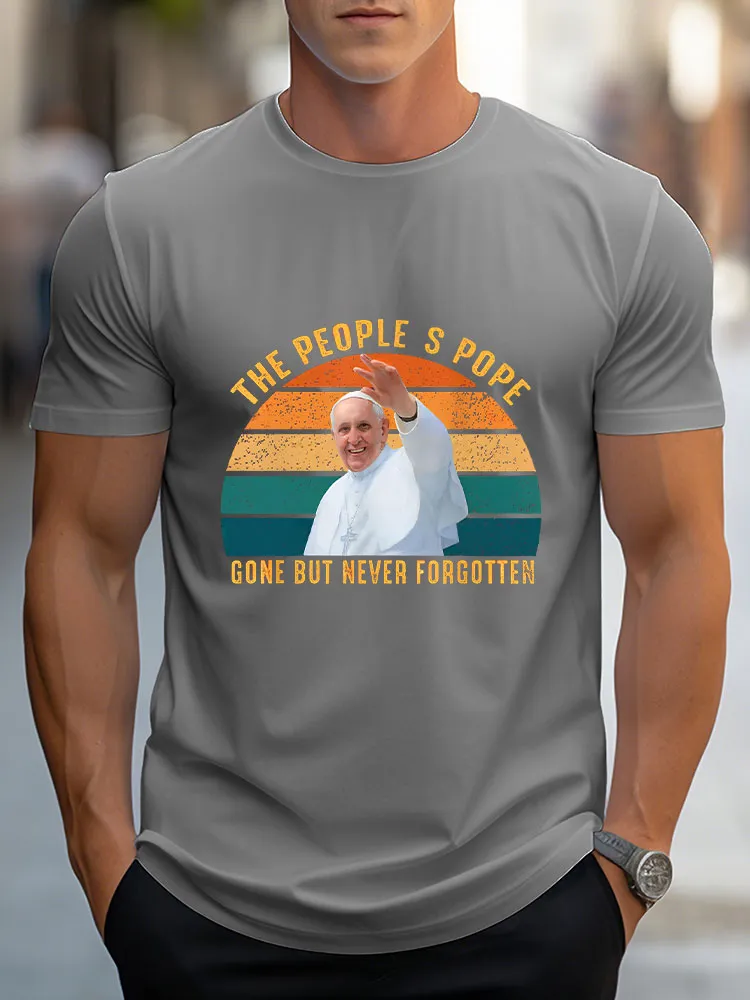 Men's The People Gone But Never Forgotten Print Short Sleeve Round Neck Cotton T-Shirt