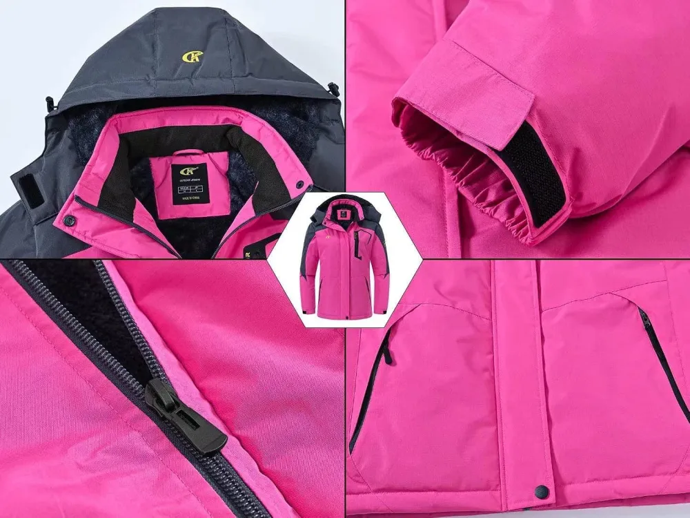 Women's Skiing Snowboarding Jackets Fleece Hood Mountain Snow Coat