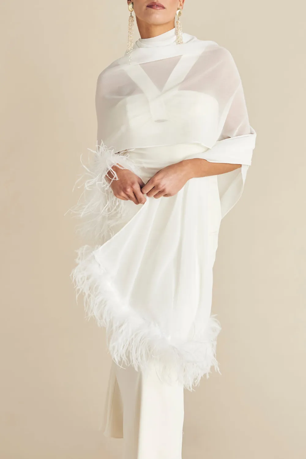 White Global Art and Tradition Mimi Shawl