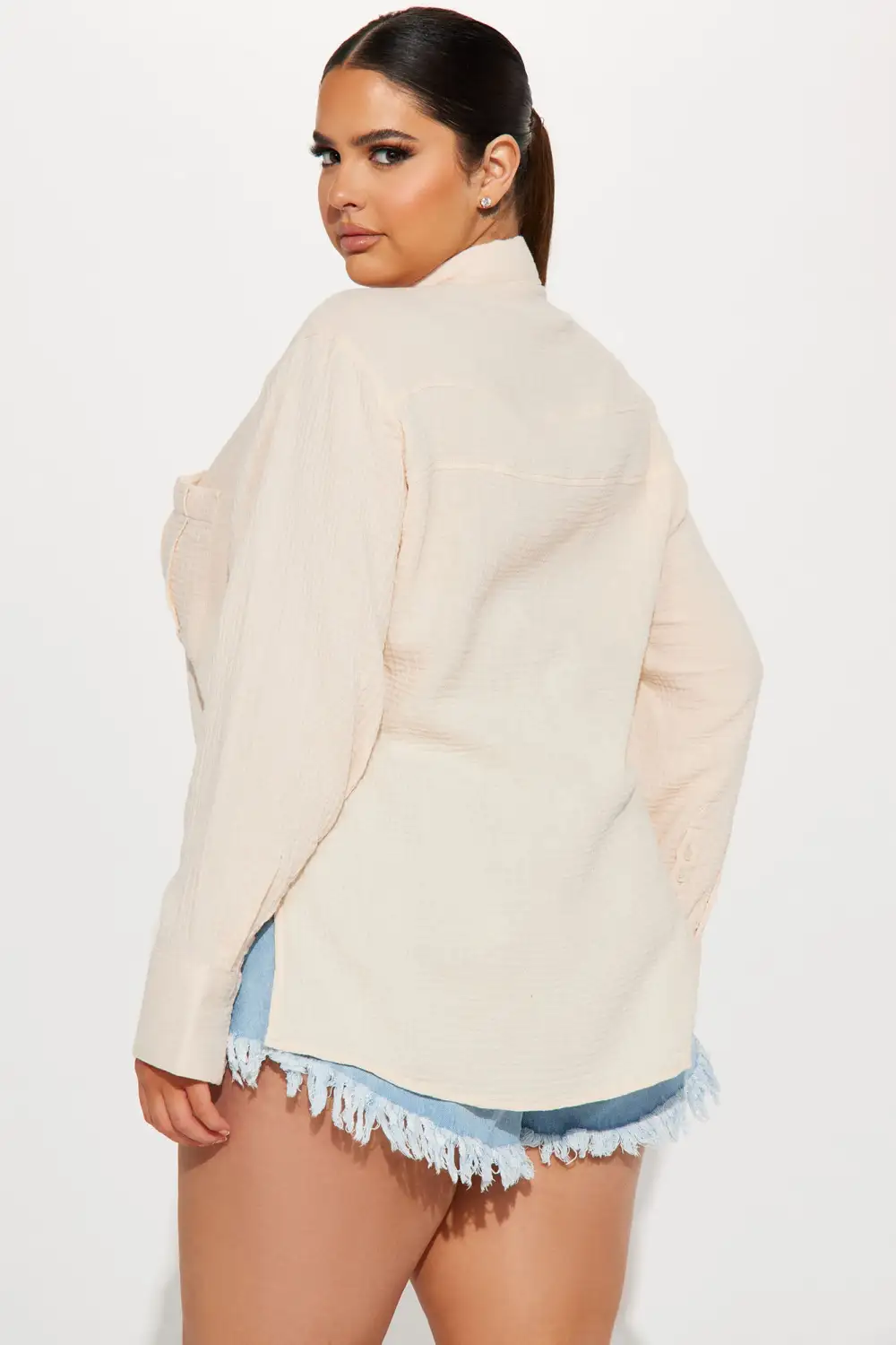Willow Oversized Gauze Shirt - Beige