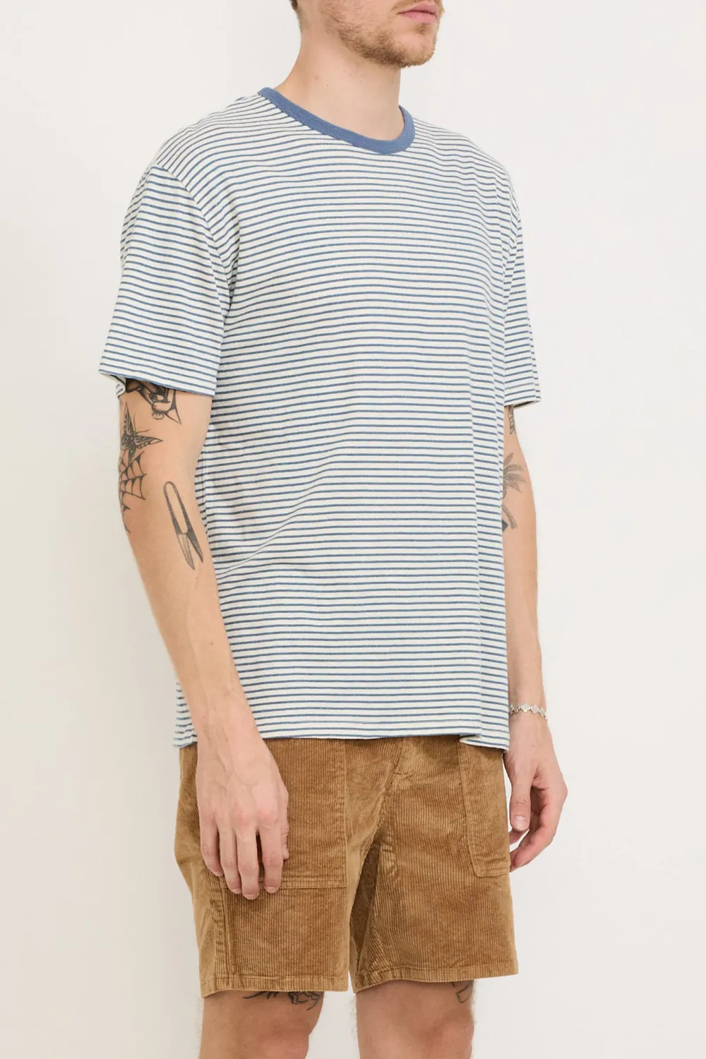 Hemp Tee Natural/Indigo Stripe