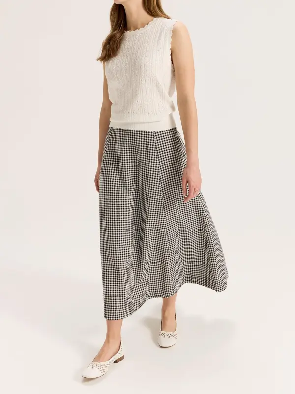 Ivory Hollow Knit Vest Top