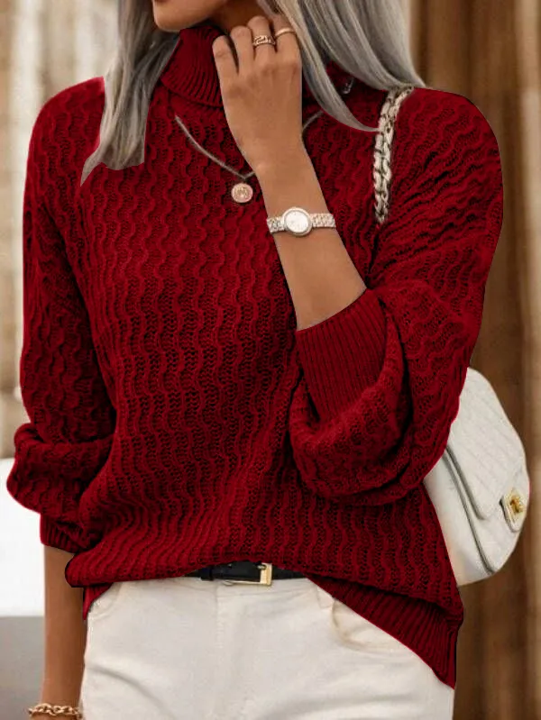 Turtleneck Drop Shoulder Sweater