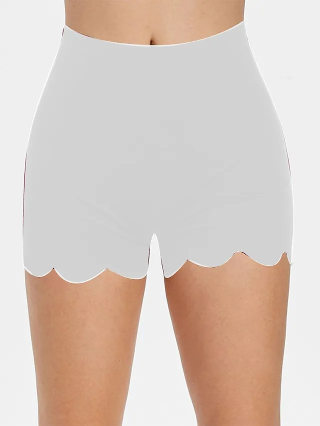 Women's Slim Shorts Cotton Black White Beige Fashion Casual Daily High Elasticity Short Tummy Control Plain M L XL