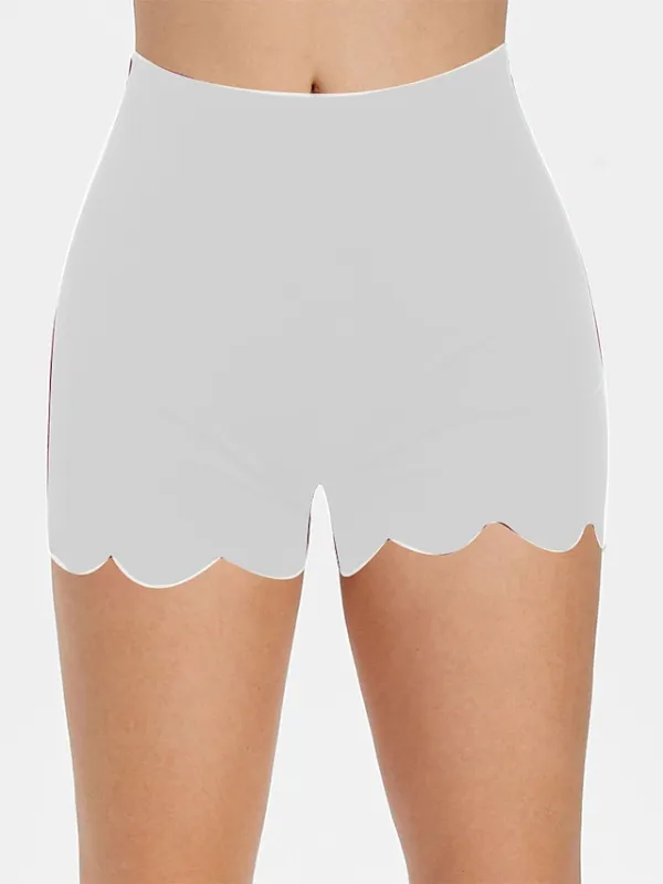 Women's Slim Shorts Cotton Black White Beige Fashion Casual Daily High Elasticity Short Tummy Control Plain M L XL