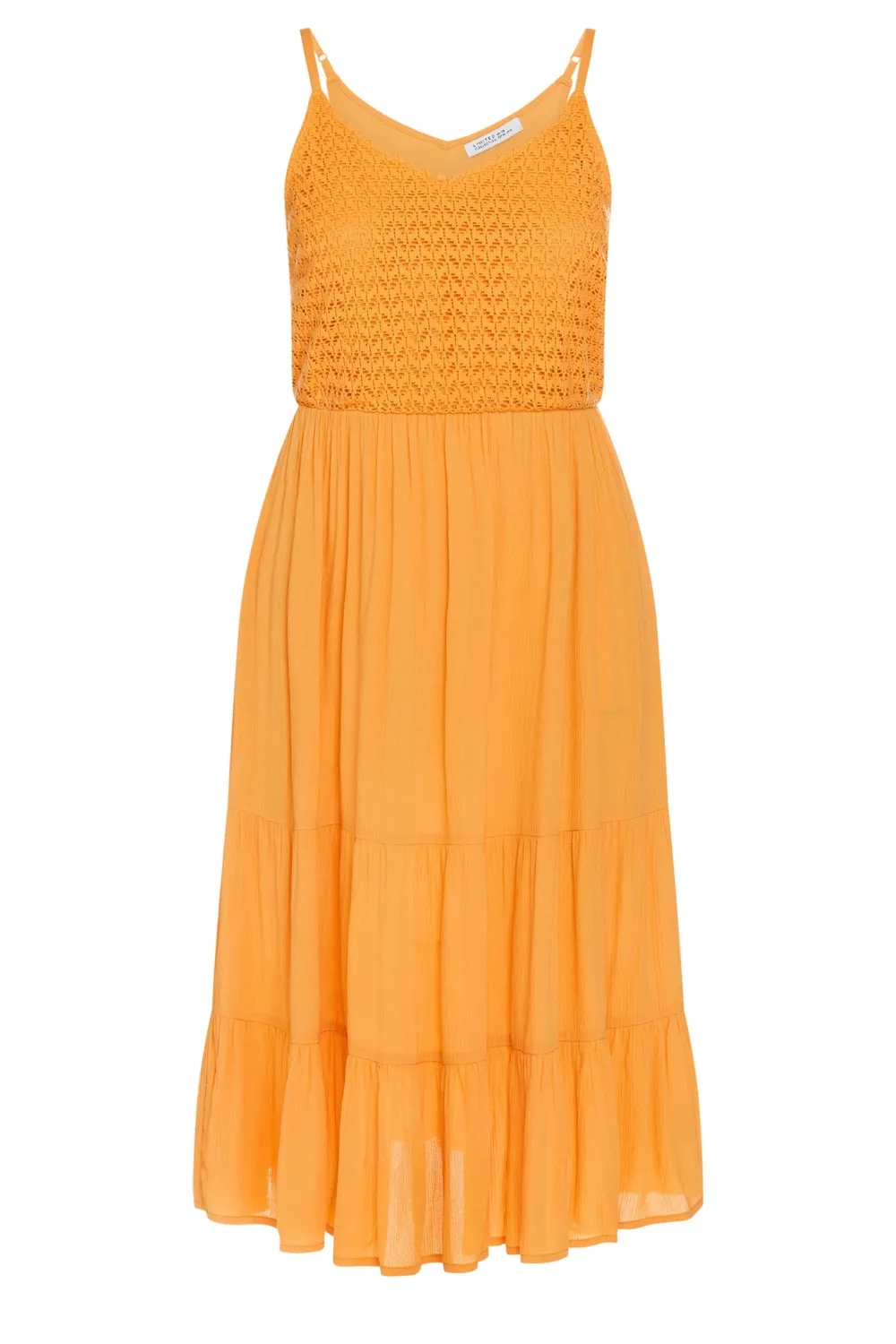 Yours Curve Orange Crochet Crinkle Midaxi Dress