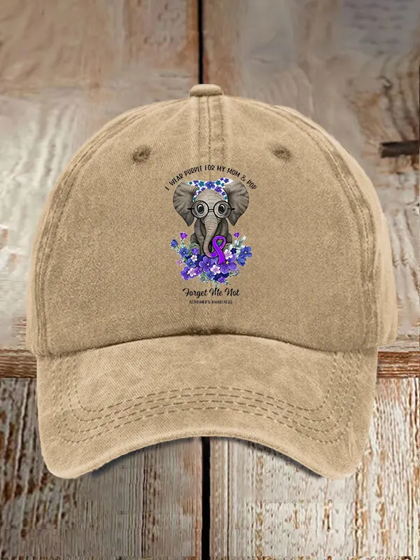 I Wear Purple For My Mom And Pop Alzheimer'S Awareness Support Baseball Cap