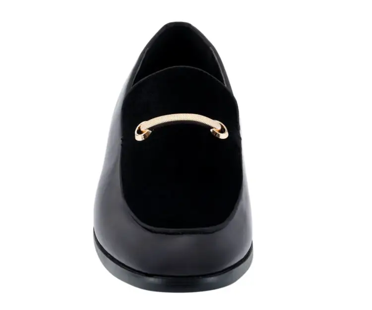 Black Low-Profile Patent Smoking Loafers