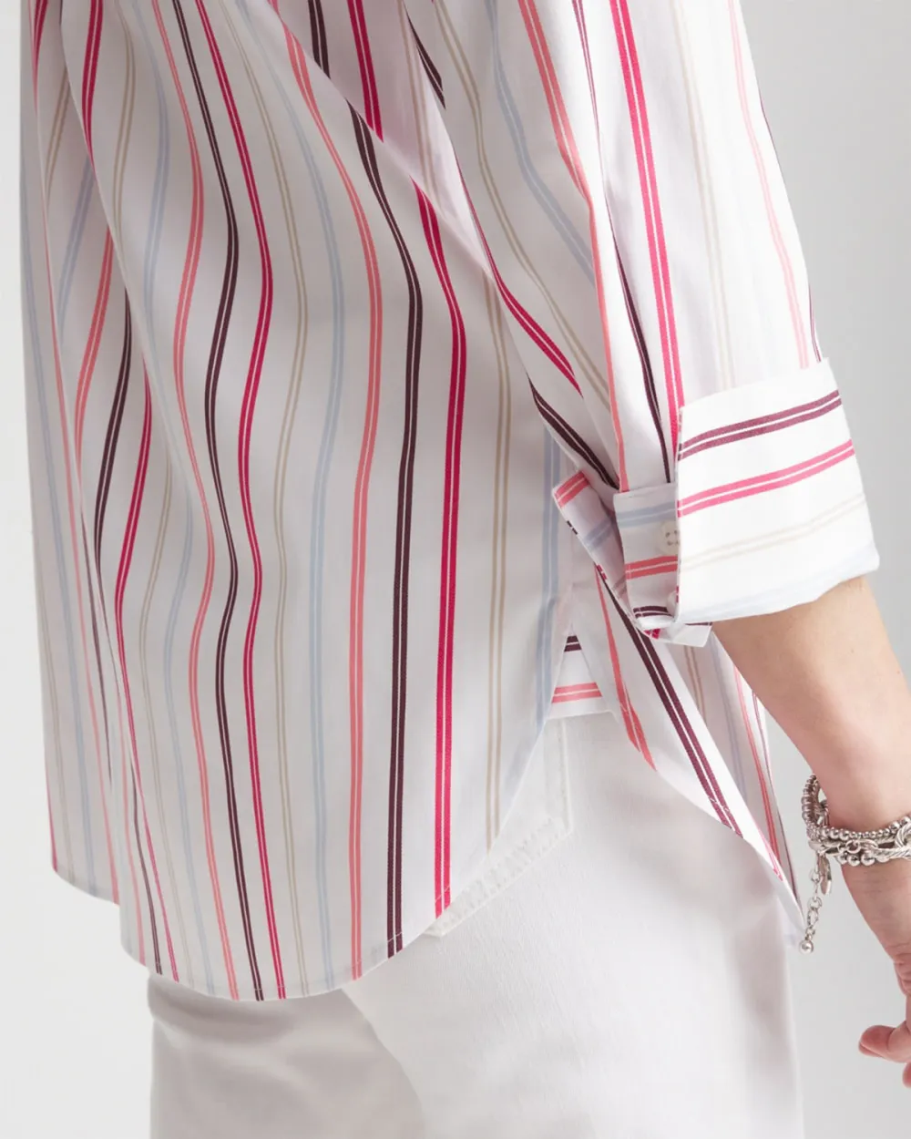 Pink and White Striped Shirt