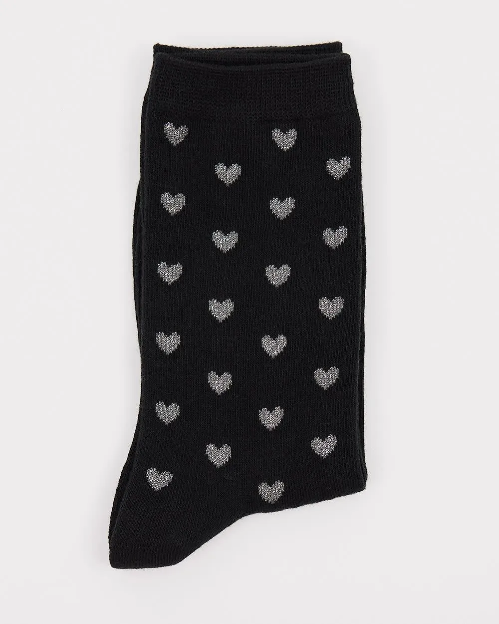 Crew Socks With Heart Pattern