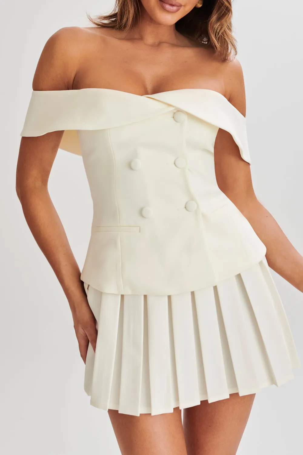Strapless Suiting Top
