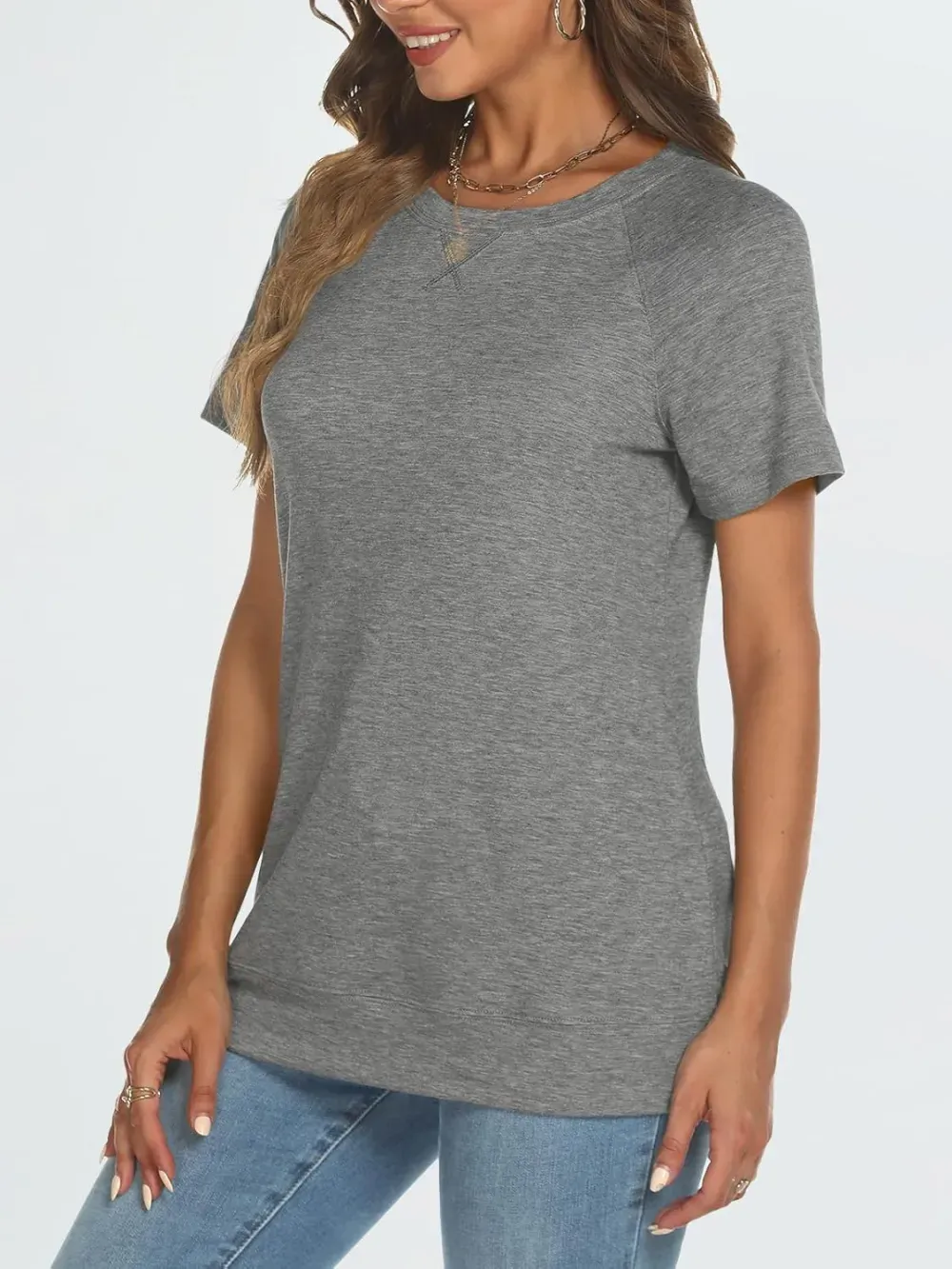 AUTOMET T Shirts Short Sleeve Crewneck Tees for Women Trendy Lightweight Soft Casual Summer Tops Clothes 2024