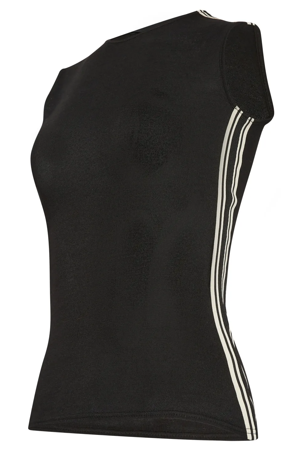 LTS Tall Black Knitted Side Stripe Vest