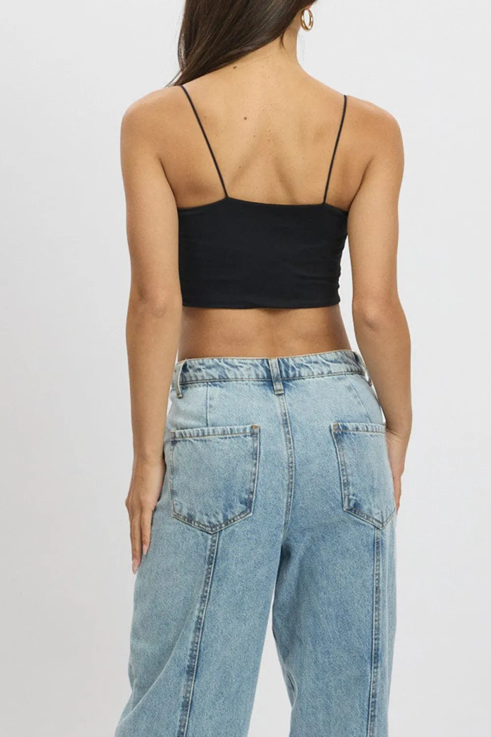 Black Cropped Cami Top Supersoft