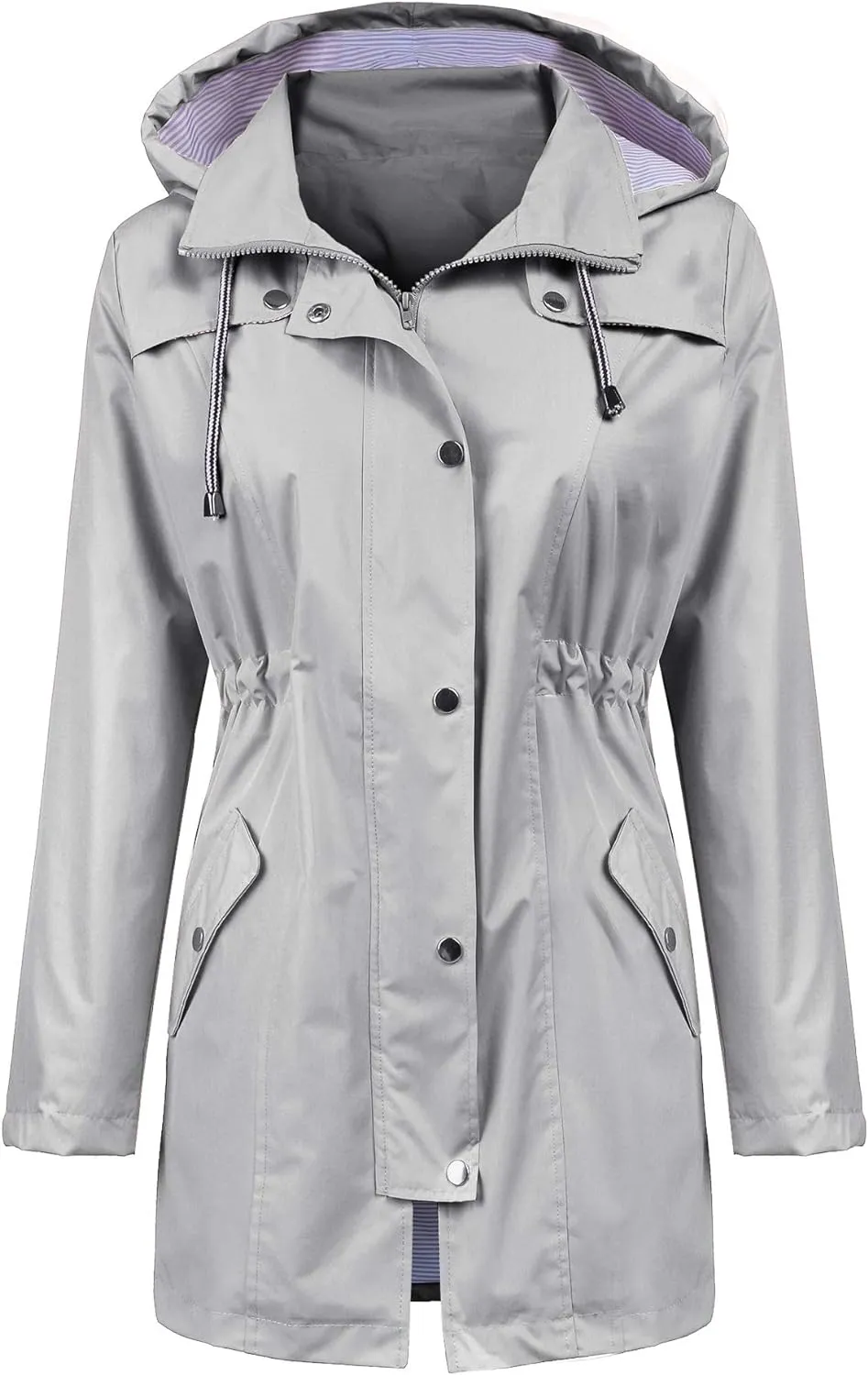 LOMON Raincoat Women Waterproof Long Hooded Trench Coats Lined Windbreaker Travel Jacket S-XXL