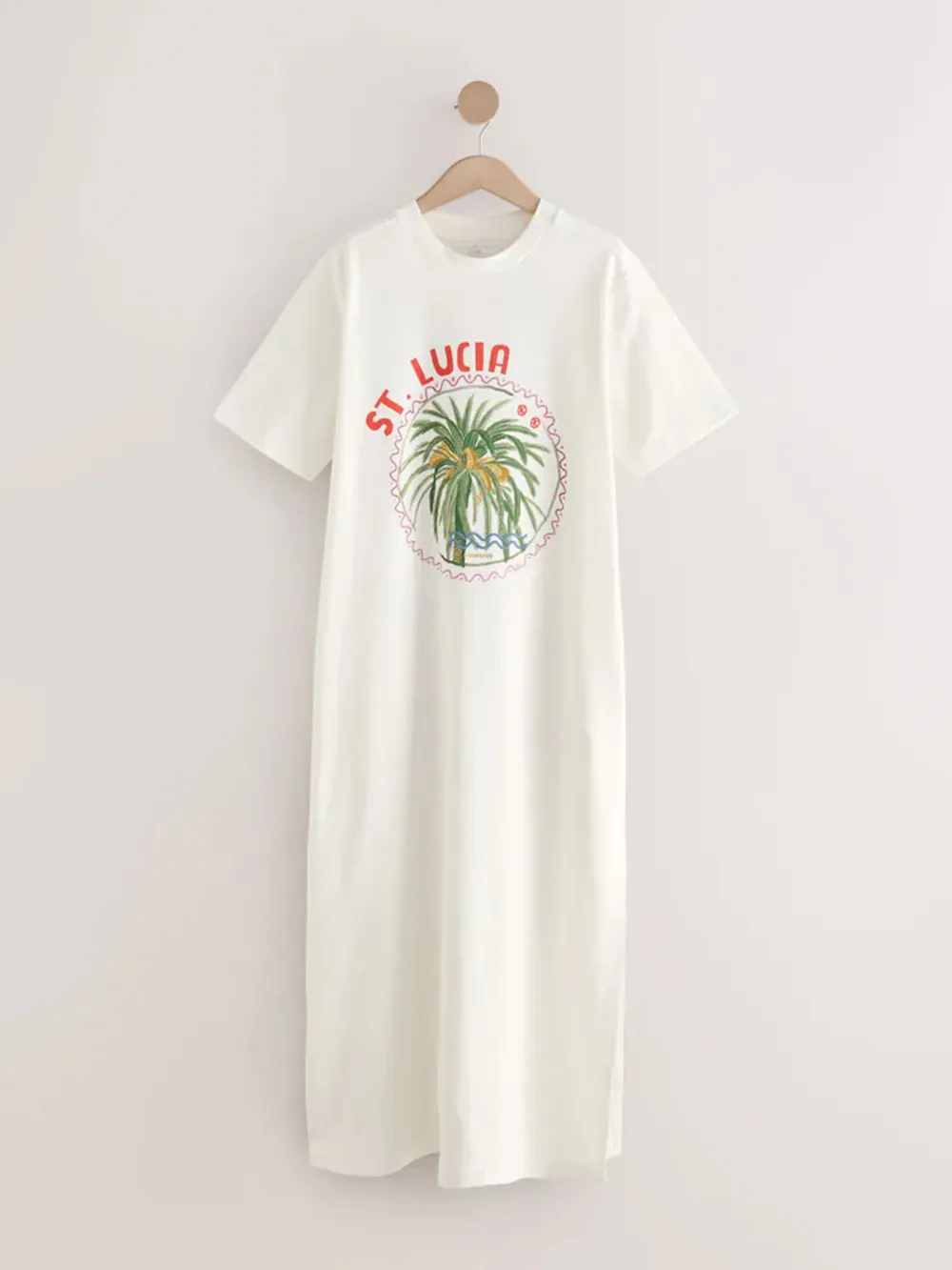 Casual Versatile Solid Color Crew Neck T-Shirt Dress