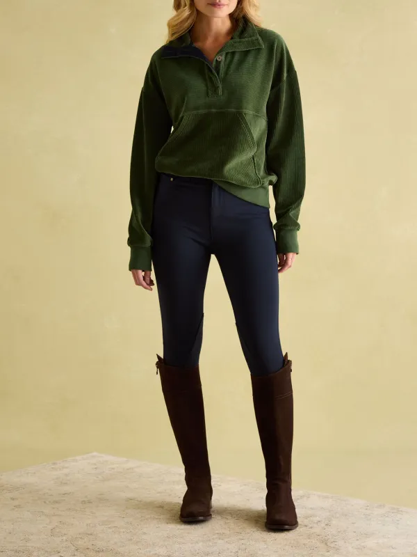 Green Casual Style Corduroy Sweatshirt