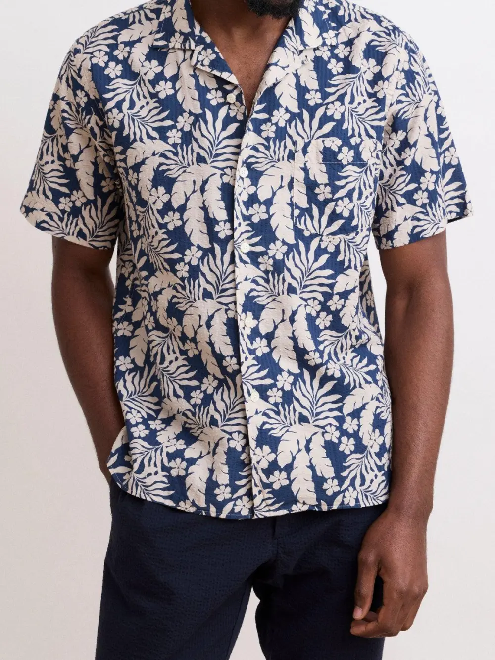 Casual Soft And Comfortable Blue Print Shirt