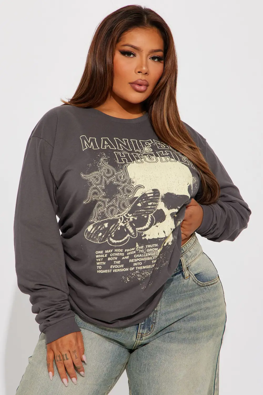 Manifest Higher Long Sleeve Tee - Charcoal