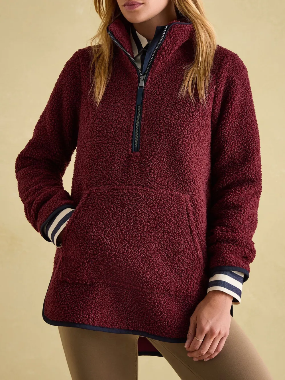 Regular Burgundy Quarter Zip Fleece