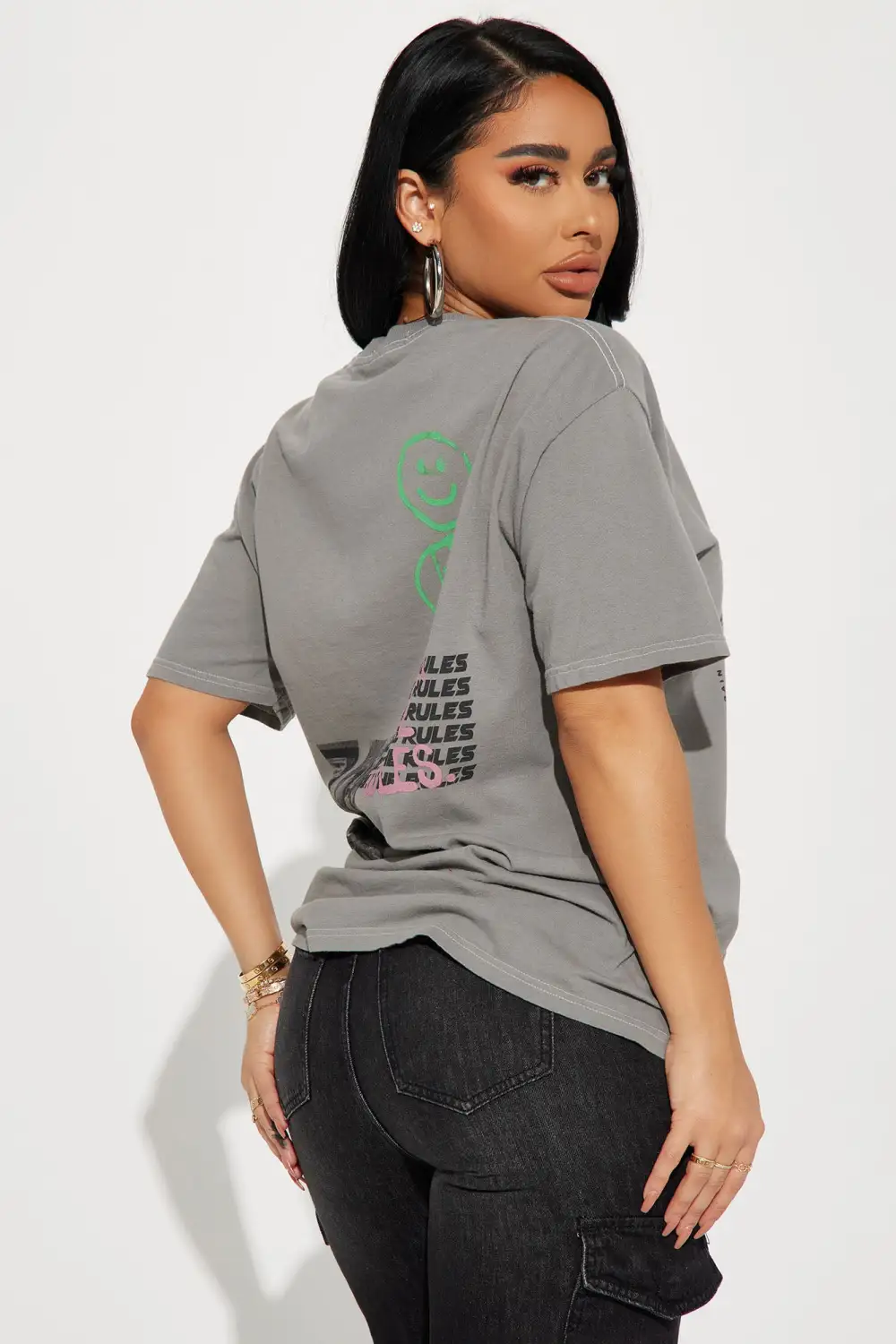 Chaos Has Come Front And Back Graphic Tee - Grey