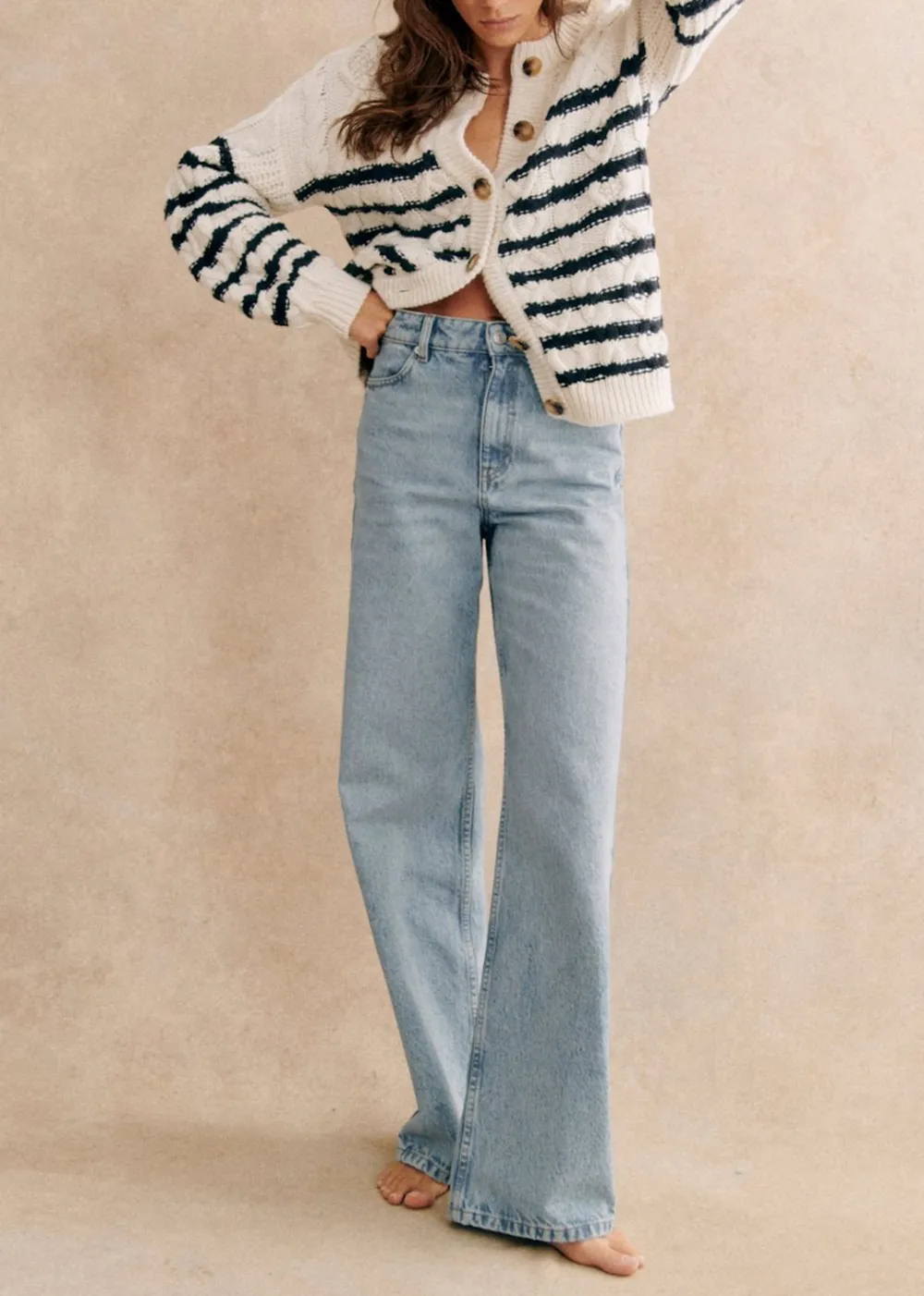 High-Rise Straight-Leg Loose Jeans