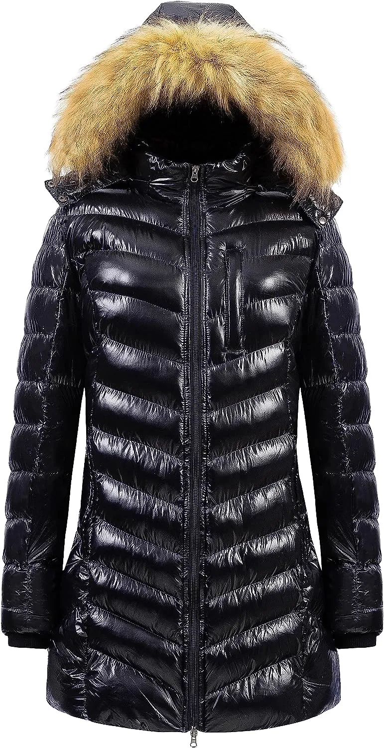 US Women's Winter Hooded Coat Waterproof Warm Long Puffer Jacket Parka