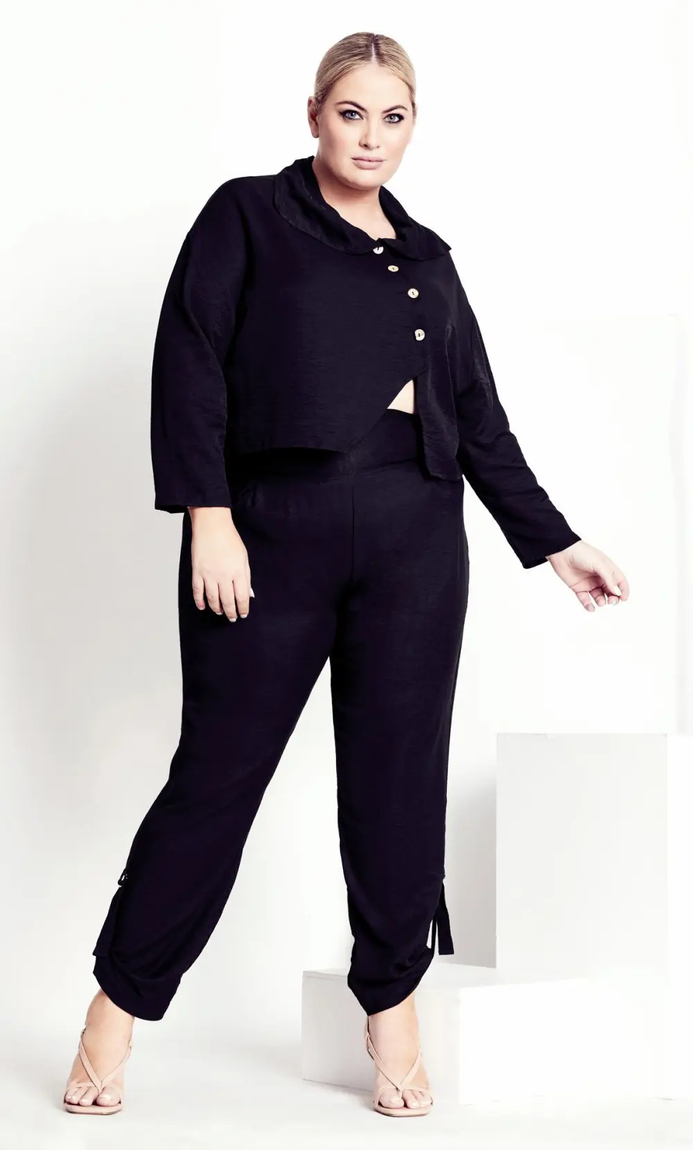 Evans Baptiste Black Cropped Jacket