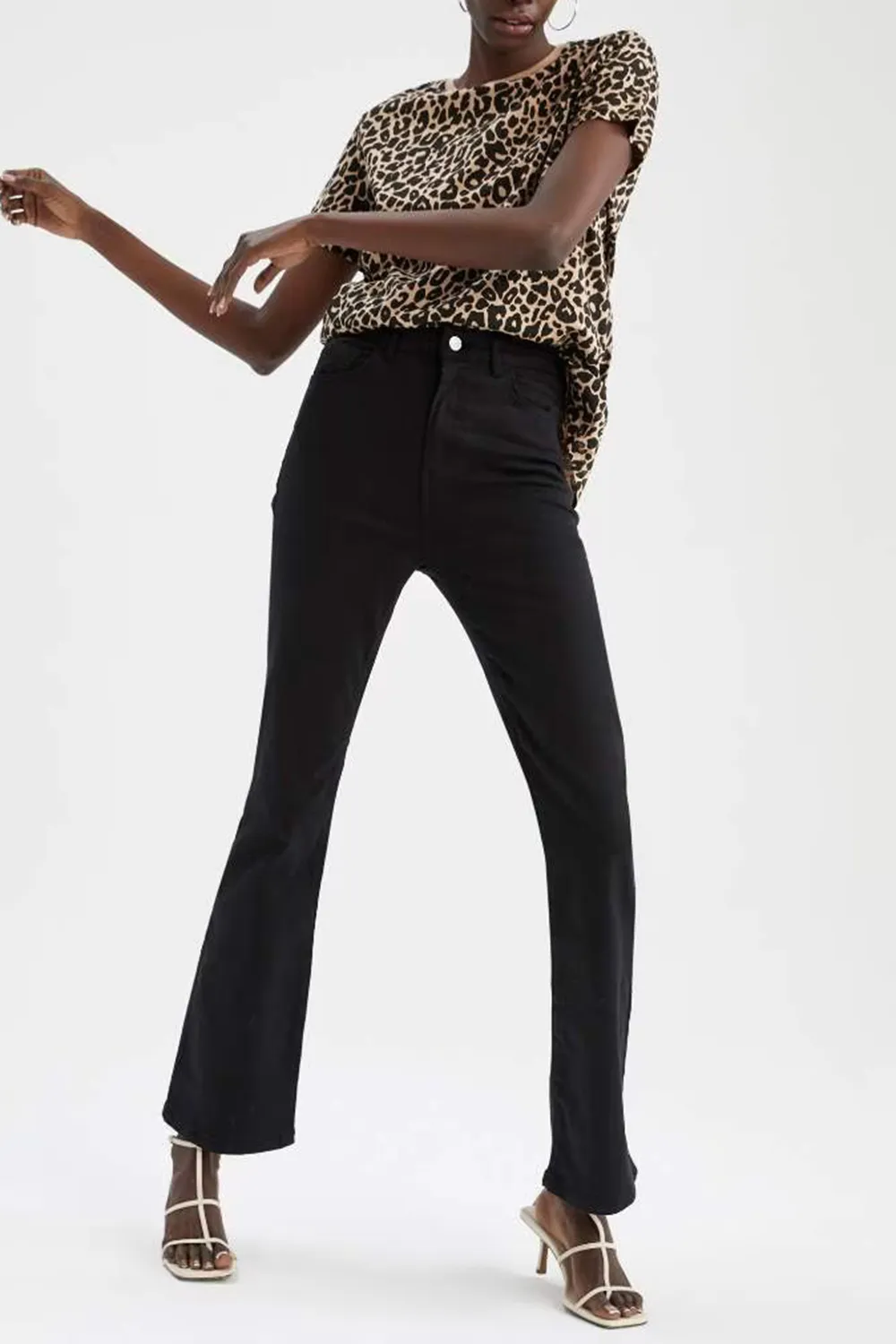 Flared Gabardine Trousers