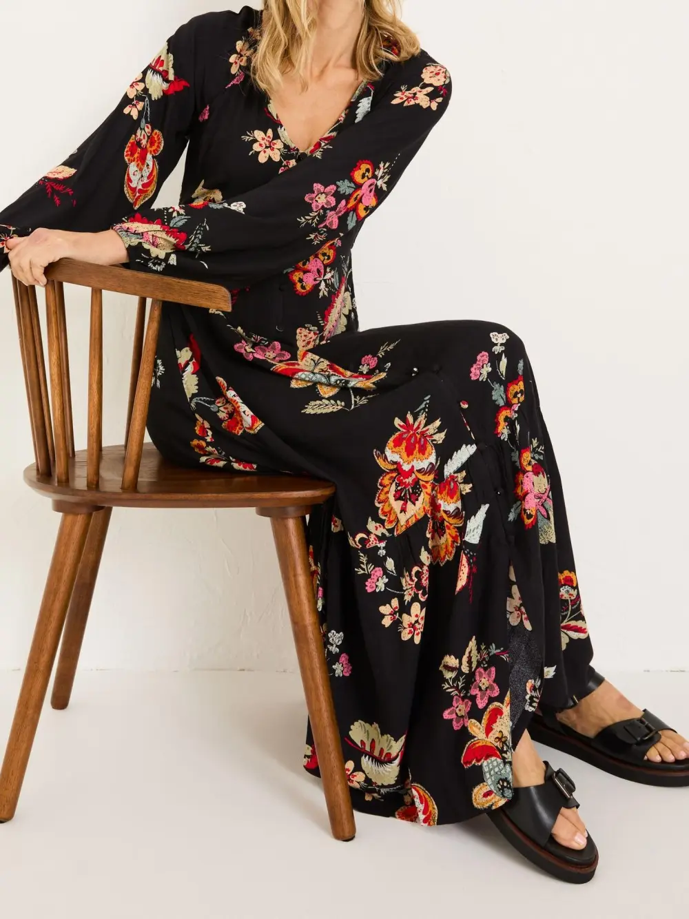 Black Emma Midi Dress