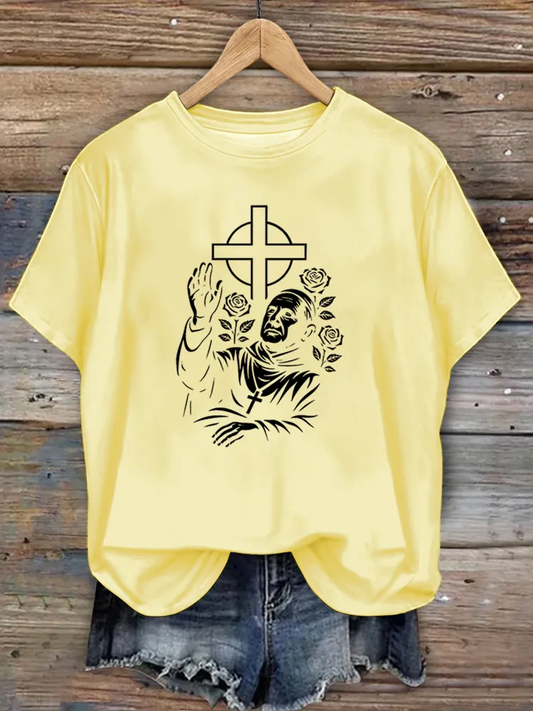 Women's Rip 1936-2025 Print Short Sleeve Round Neck Cotton T-Shirt