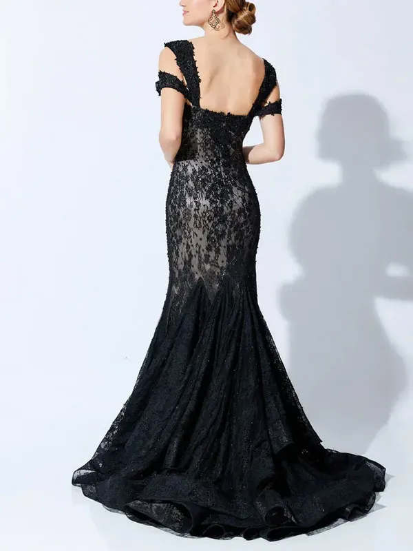 One Shoulder Exquisite Fishtail Dinner Women's Dress