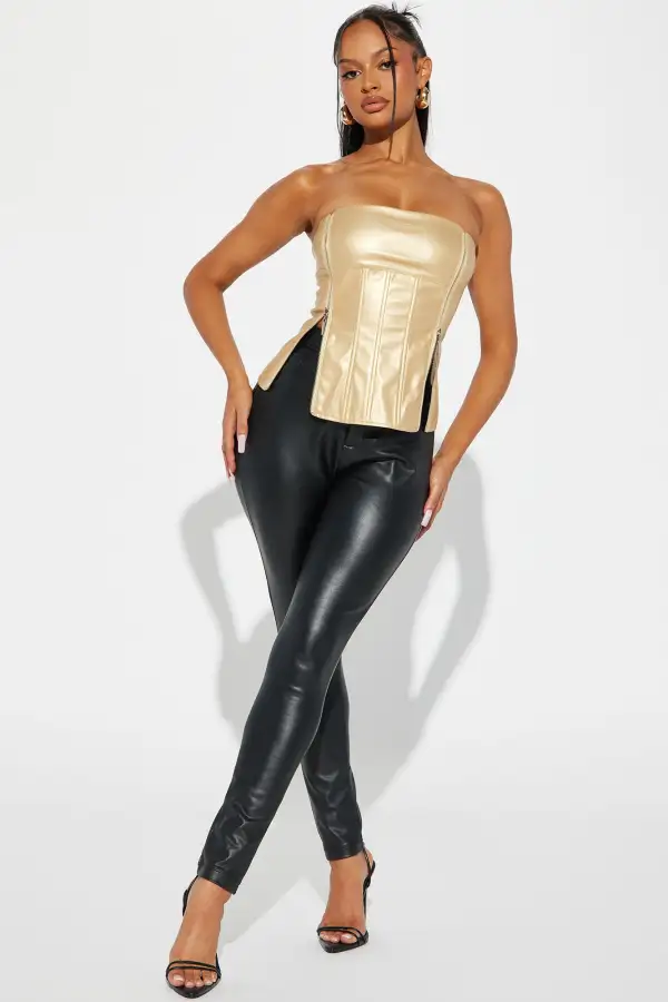 Always Noticed PU Top - Gold