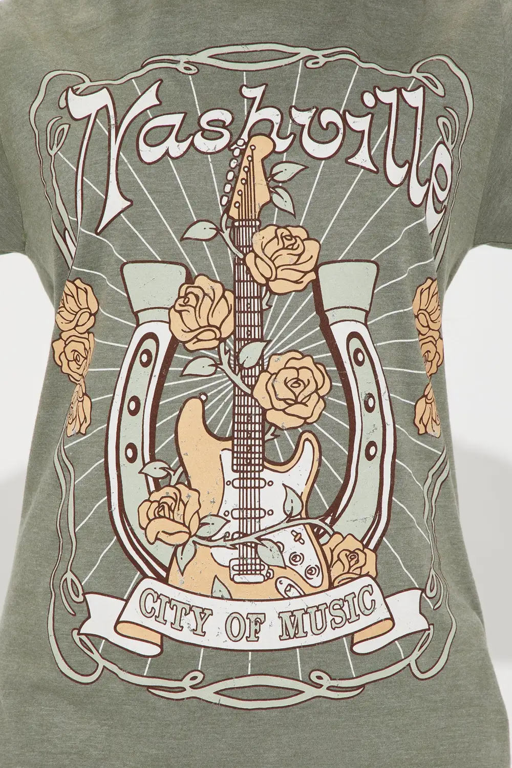 Music Row Nashville Graphic Tee - Sage