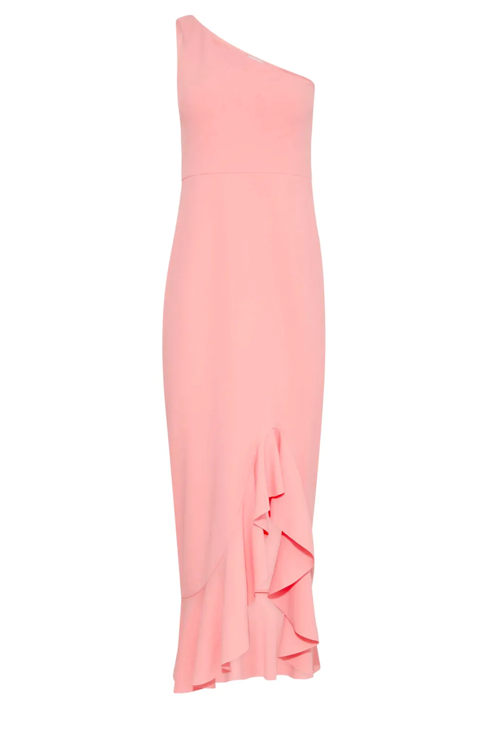 LTS Tall Coral Pink One Shoulder Frill Dress