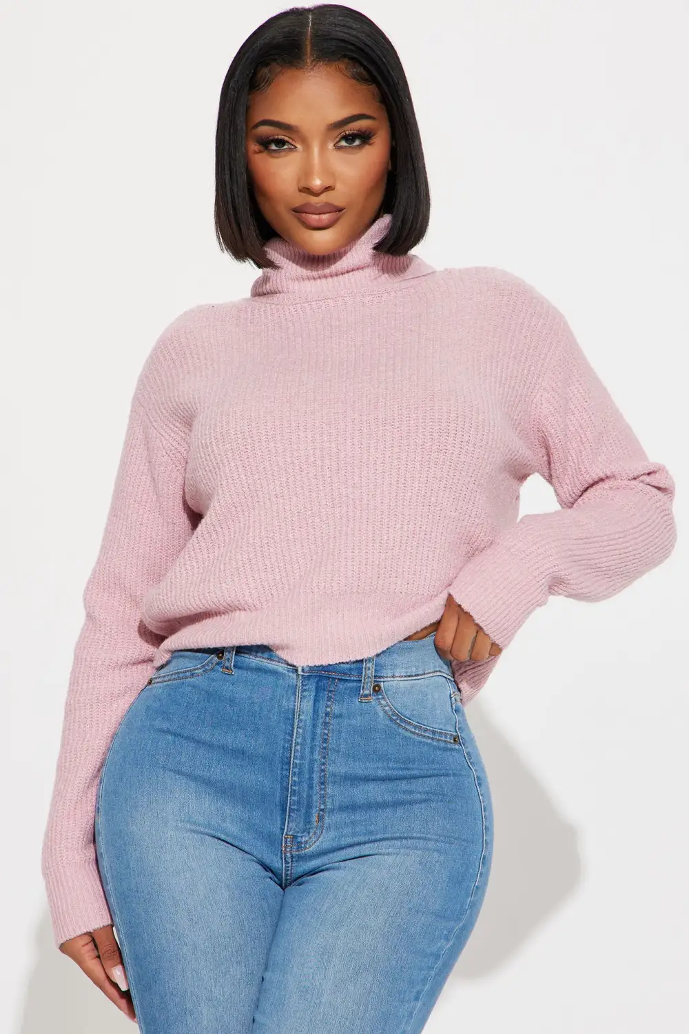 Shivani Turtleneck Sweater - Pink