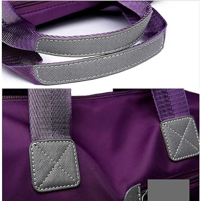 Women's Nylon PU Leather Office & Career Zipper Black Red Blue