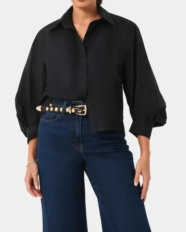 Cotton Puff Sleeve Shirt