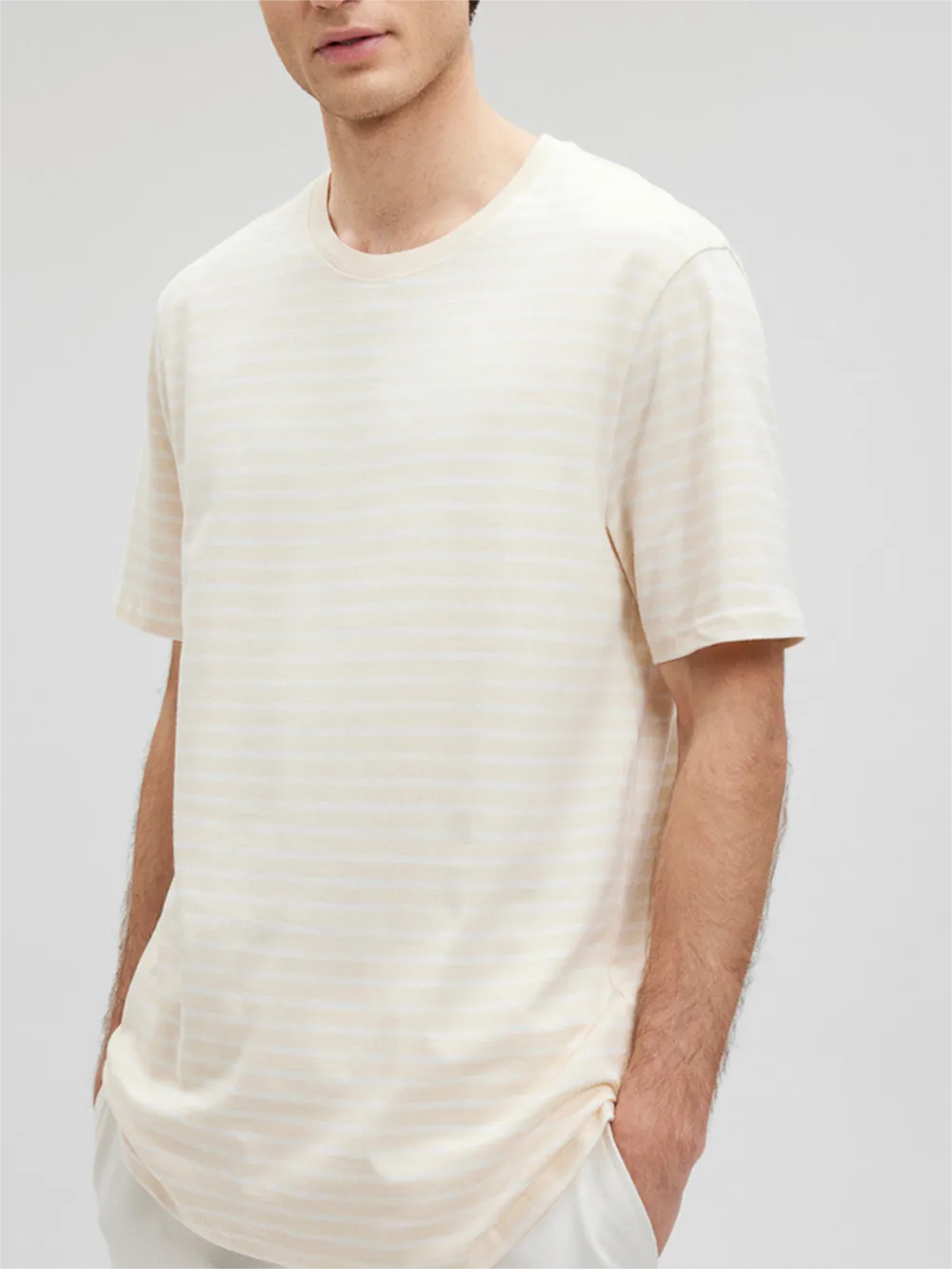 Striped Short - Sleeve Cotton Tee