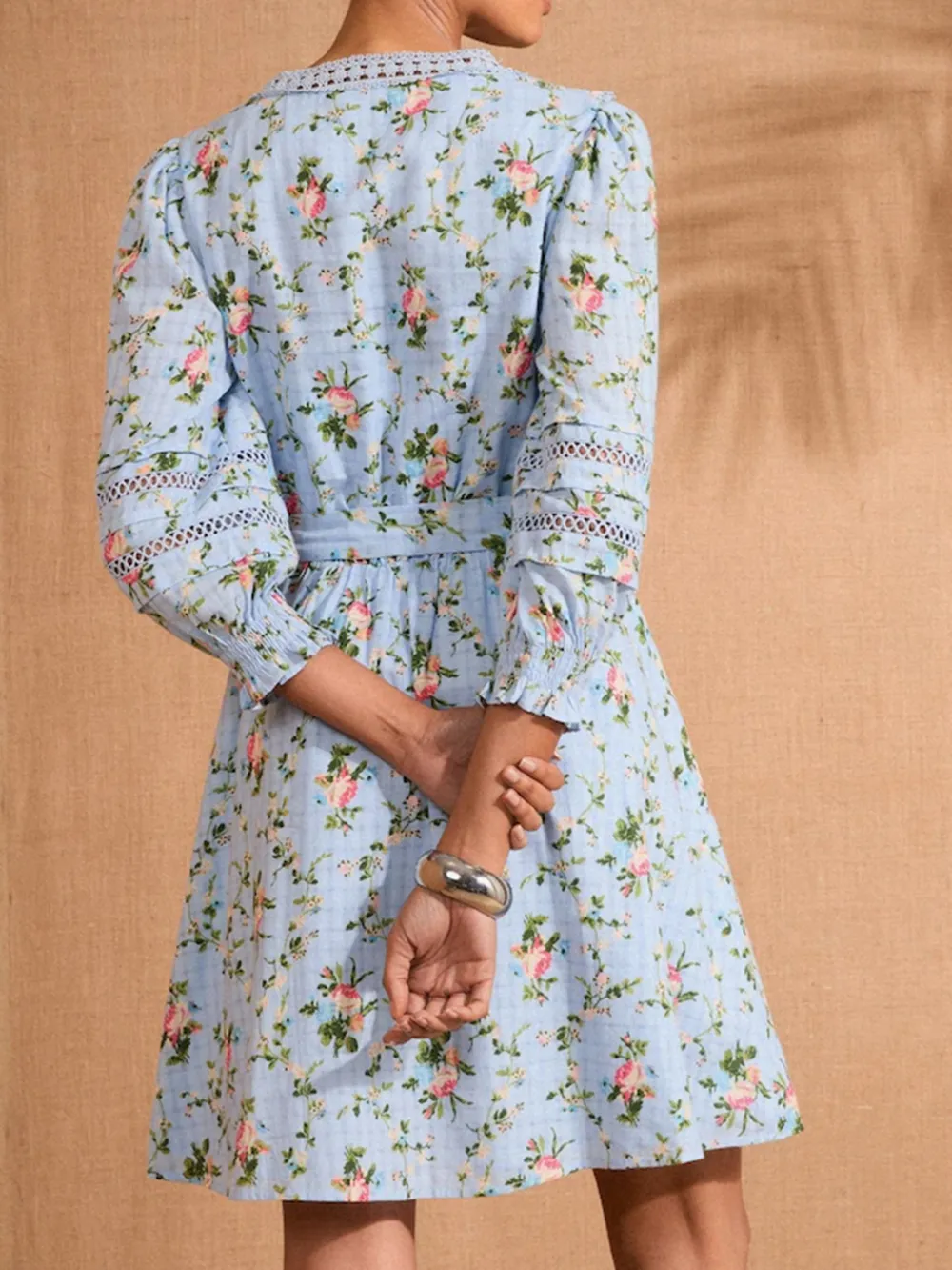 Lady Elegant Slimming V-Neck Floral Dress