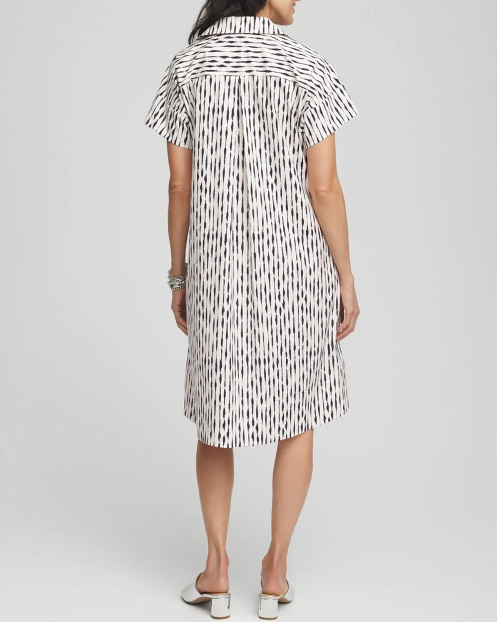 Irregular Hem Striped Pleated Dress