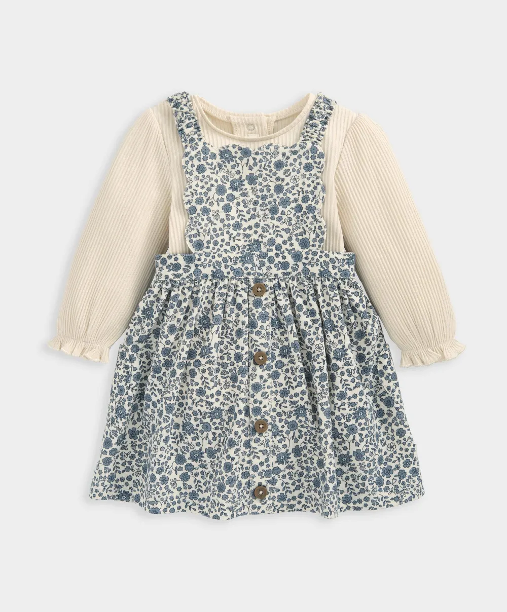 Cord Pinafore & Bodysuit - Blue