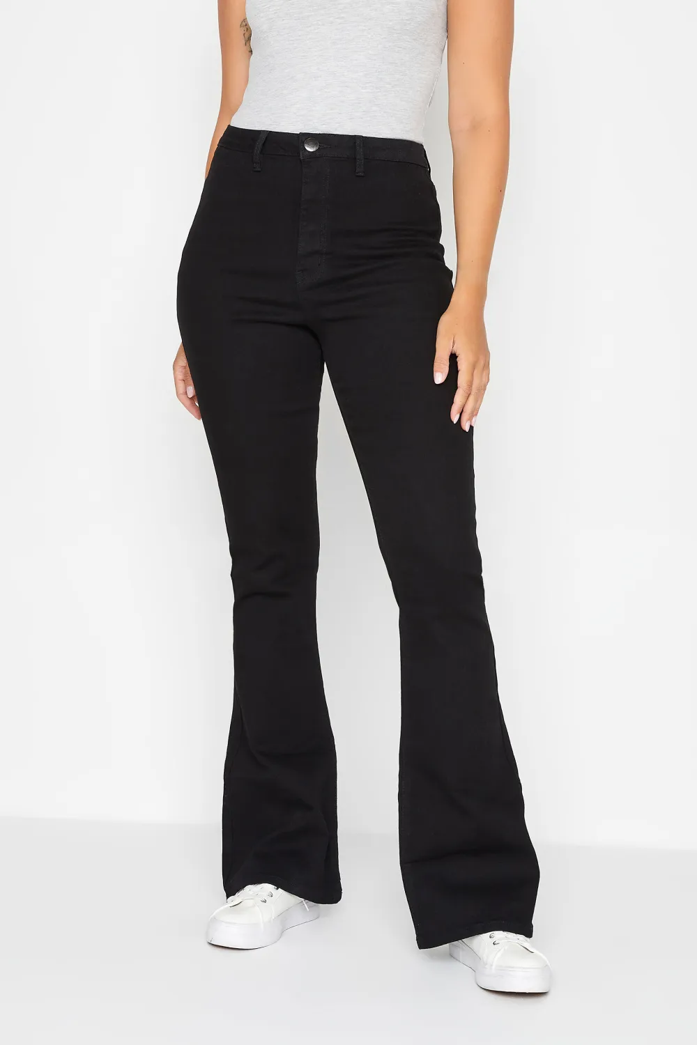 LTS Tall Black Denim Flared Jeans