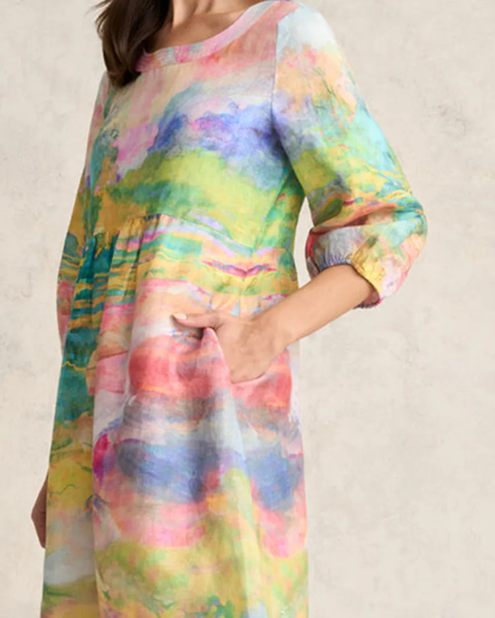 Printed Linen Dress