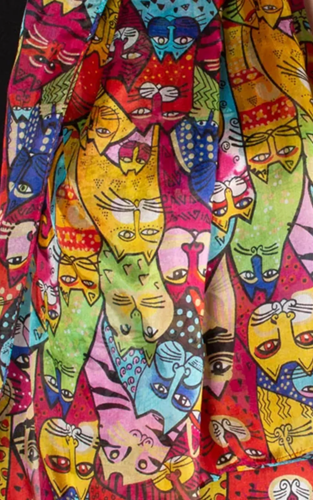 Cartoon Art Print Silk Scarf